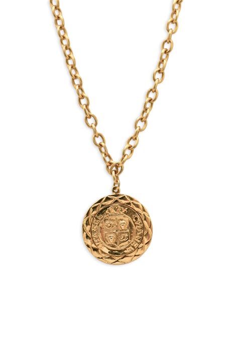 chanel vintage hammered medallion pendant necklace|Chanel Link Necklaces .